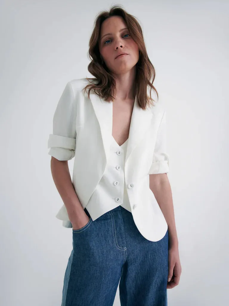 TWP Her Blazer White