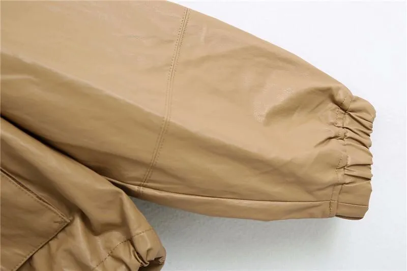 VEGAN LEATHER HOODED JACKET