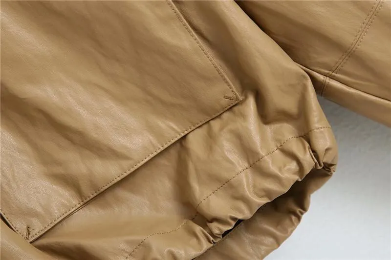 VEGAN LEATHER HOODED JACKET