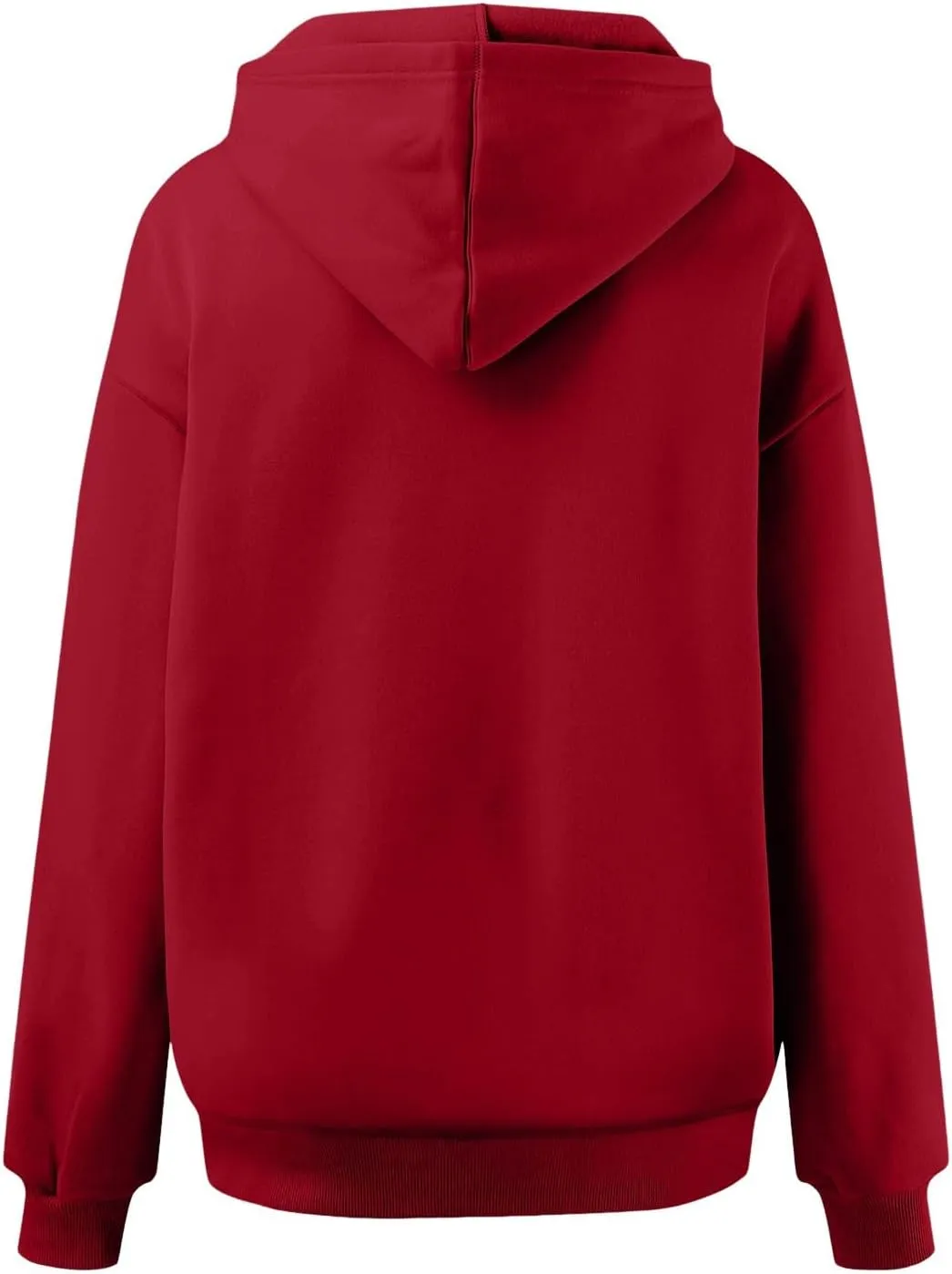Women Hoodies Fashion Tops Casual Pullover Loose Fit Long Sleeve Oversized Sweatshirt Kangaroo Pocket Drop Shoulder Sweaters