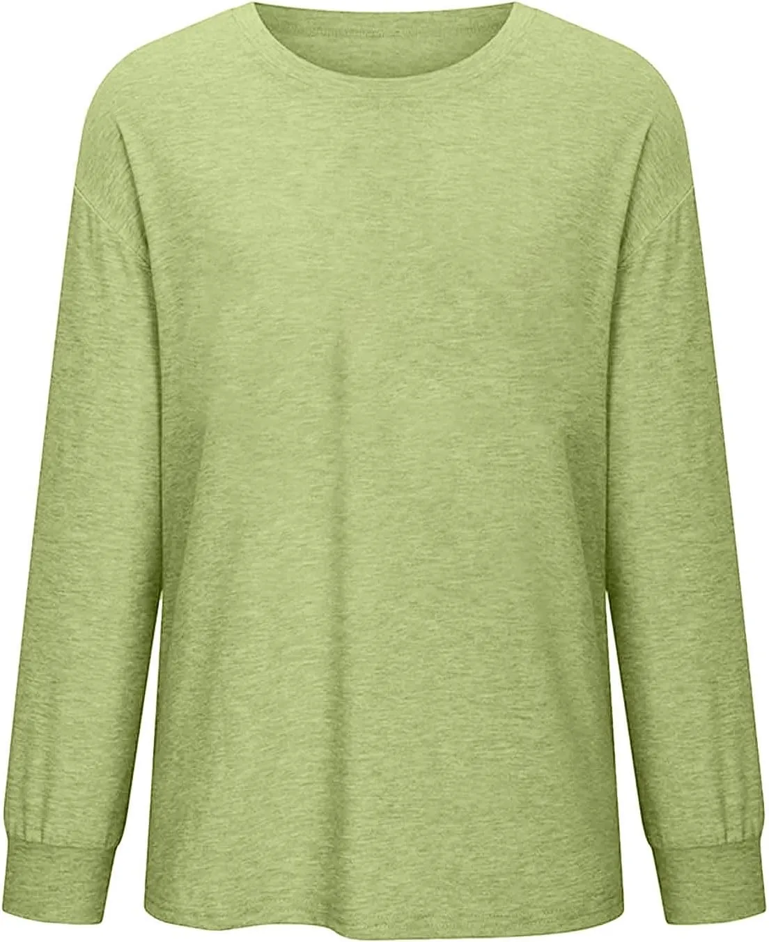 Womens Fashion Blouse Fitted Long Sleeves Crewneck Sweatshirt Solid Color Tops Pullover Casual Loose Hoodies