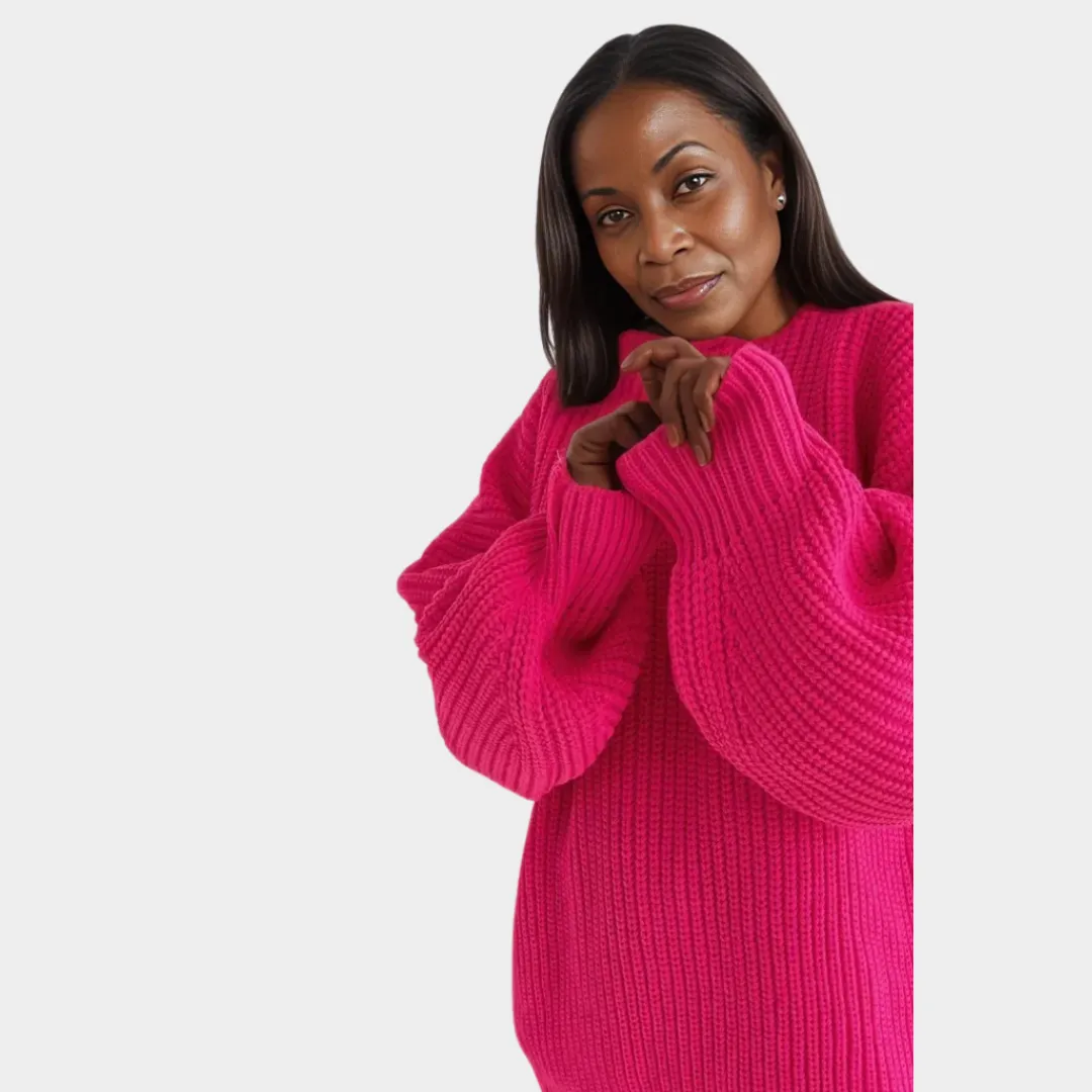 Women's Thick Knitted Cotton Turtleneck Sweater  Relaxed Fit, Warm Fall & Winter Style in Blue, Orange, and More
